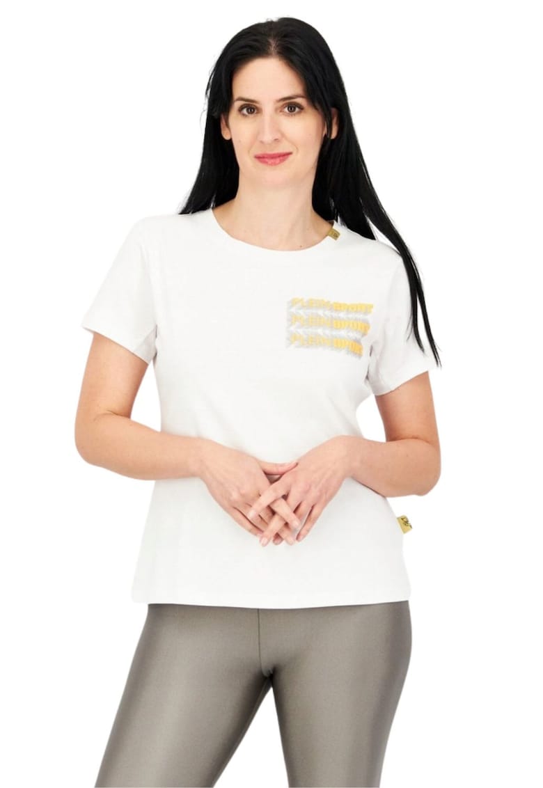 Tricou dama  alb - bumbac - croiala clasica - alb -