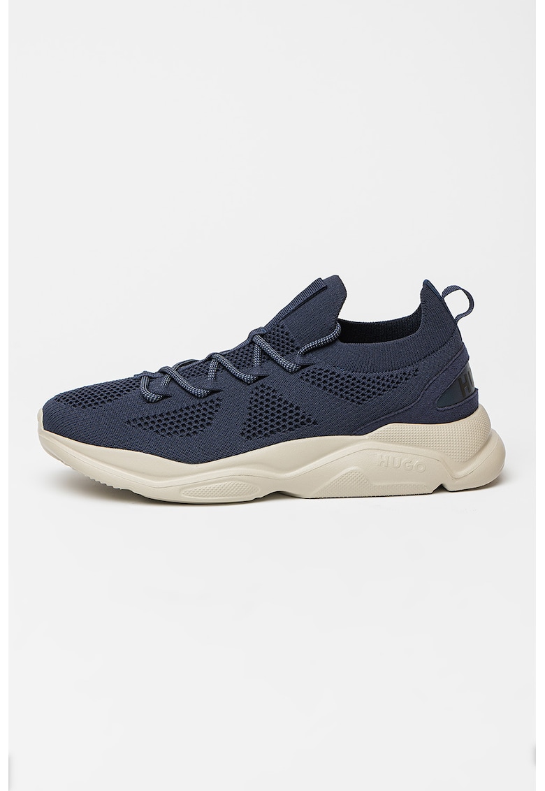 Pantofi sport din material textil cu model uni Leon - Albastru inchis