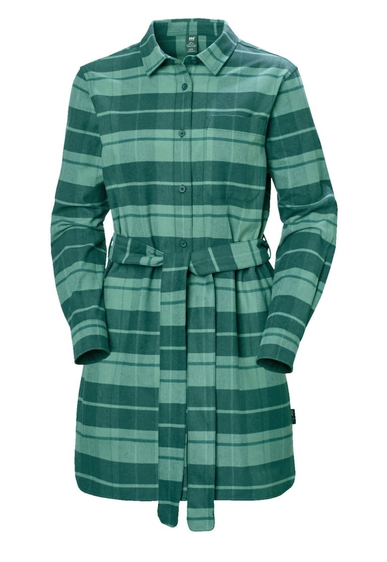 Rochie tip camasa din bumbac organic cu cordon in talie