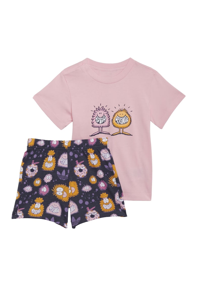 Set tricou&pantaloni scurti din bumbac cu imprimeu grafic -