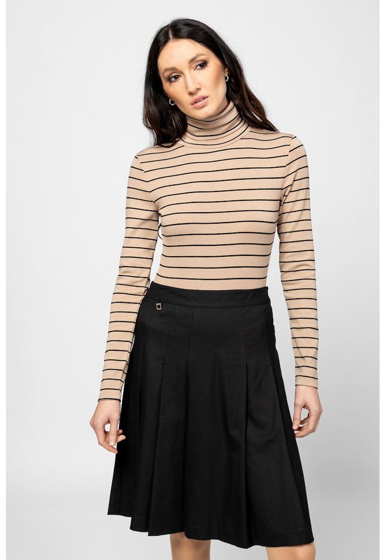Bluza din amestec de modal cu guler inalt Canva - Negru/Bej