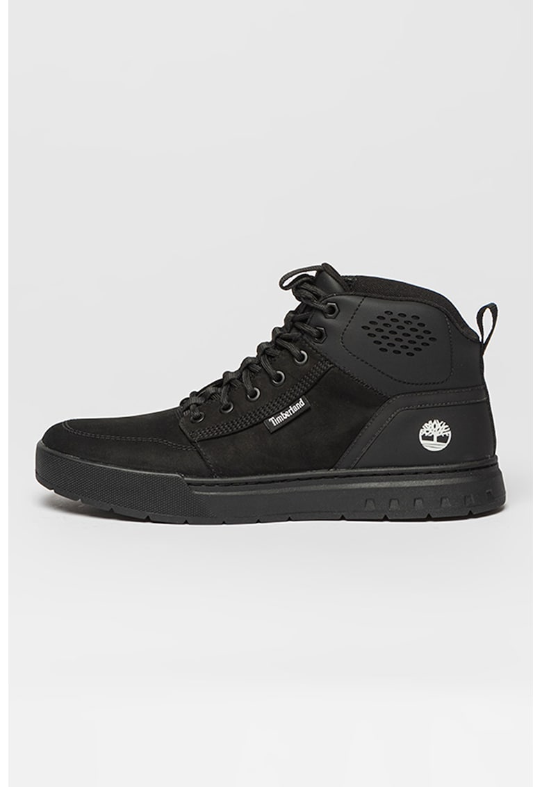Pantofi sport mid-high de piele si piele intoarsa Maple - Negru