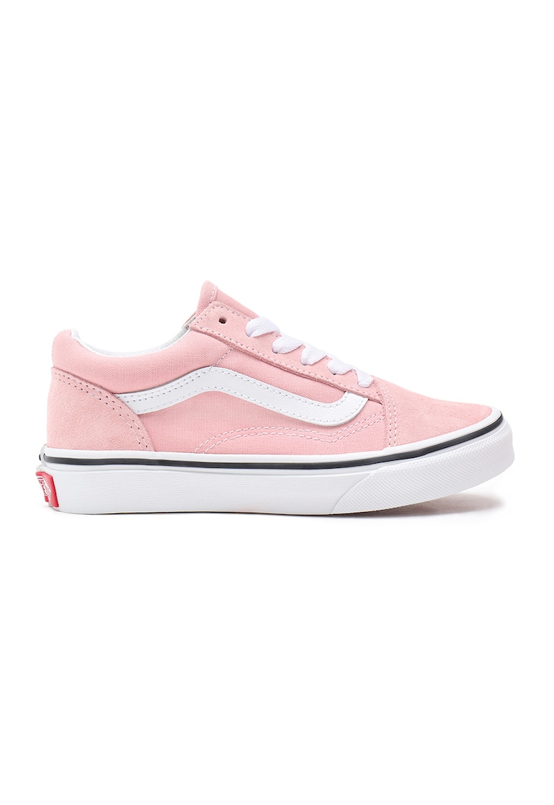 Tenisi de panza cu garnituri de piele intoarsa Old Skool - Alb/Roz pastel