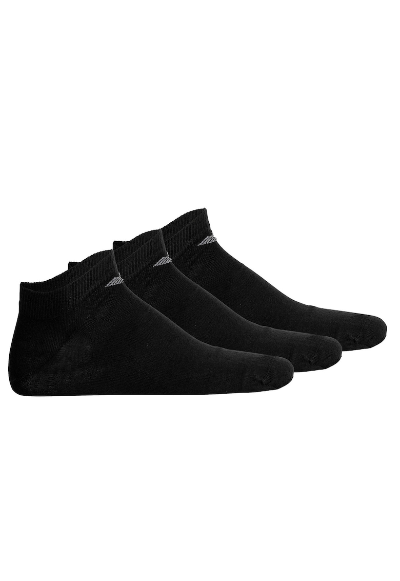 Set de sosete pana la glezna cu logo - 3 perechi - Negru