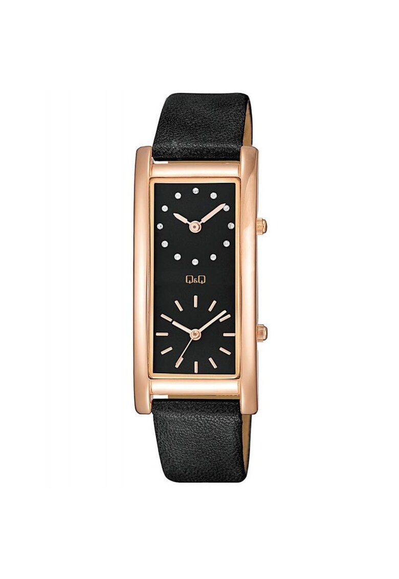 Ceas dama  QB61J102Y Quartz Rose gold - Negru