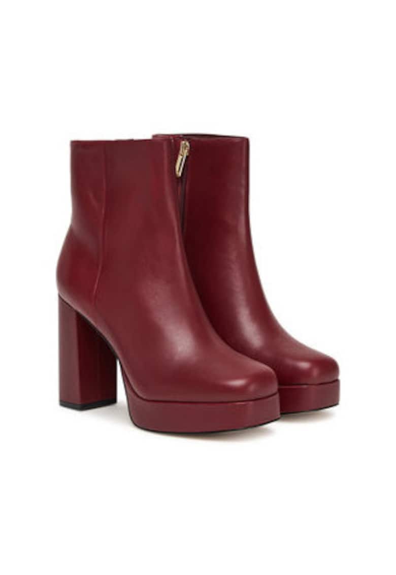 Botine dama -  piele naturala - rosu