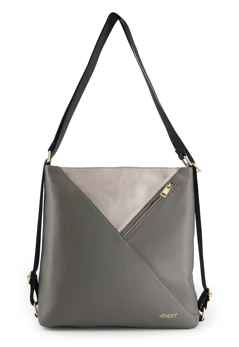 Geanta dama  Shopper - piele naturala - 32x32x9 - - lungime curea max - 2 buzunare interioare - 1 buzunar exterior - Gri