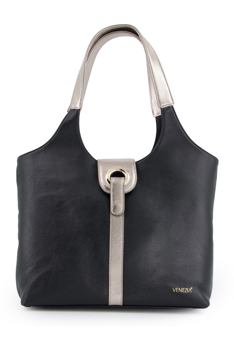 Geanta  Shopper - piele naturala - 32x35x9cm - Negru