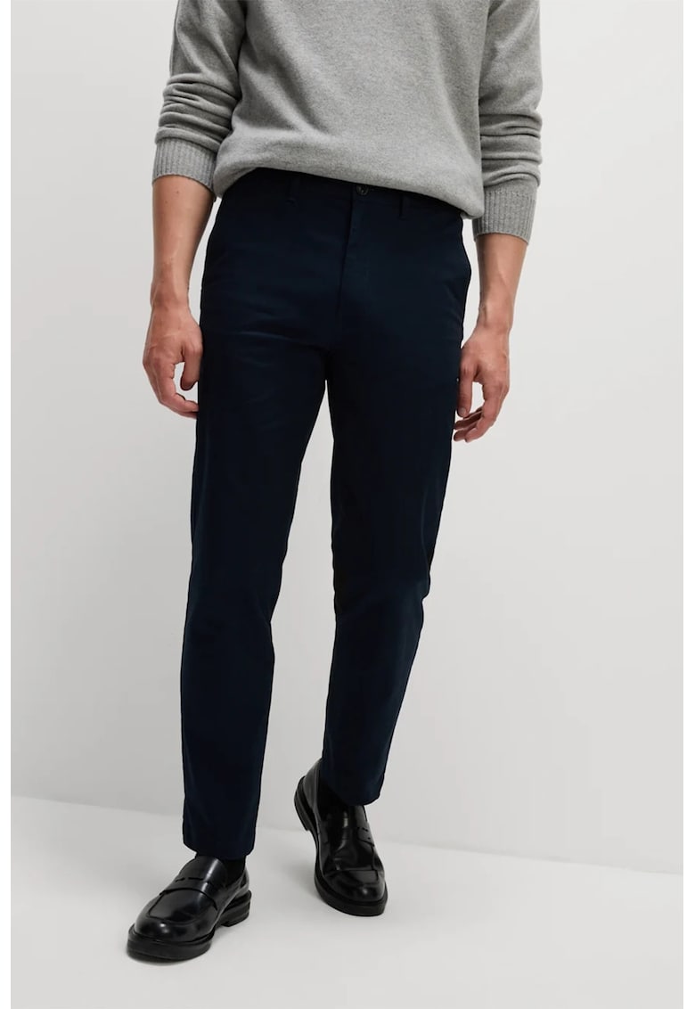 Pantaloni chino cu buzunare oblice - Bleumarin