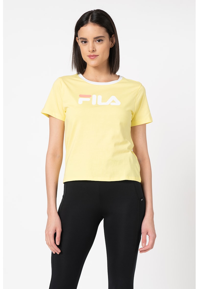 Tricou din bumbac cu imprimeu logo Salome - Galben