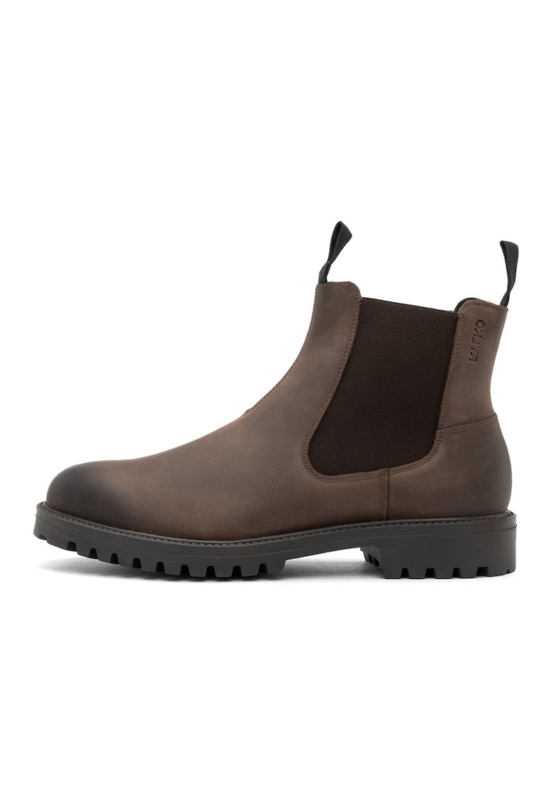 Ghete Chelsea de piele nabuc - Maro