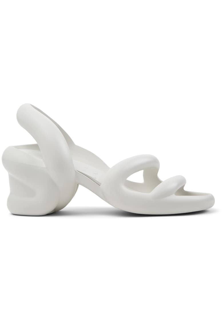 Sandale slingback unisex cu toc masiv Kobarah - Alb optic