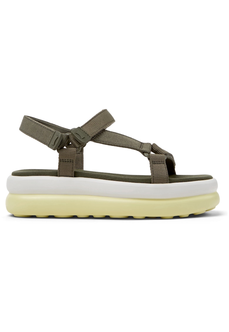 Sandale cu talpa flatform si aplicatii florale Pelotas - Verde