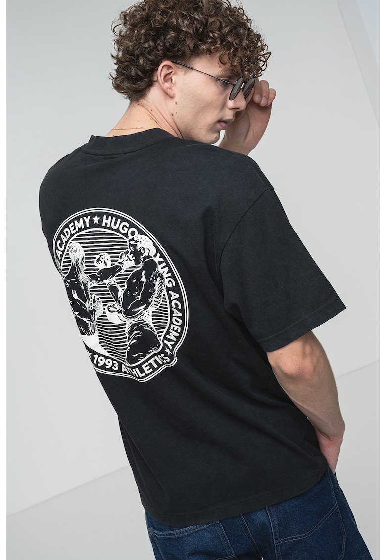 Tricou cu decolteu la baza gatului Dwresto - Negru