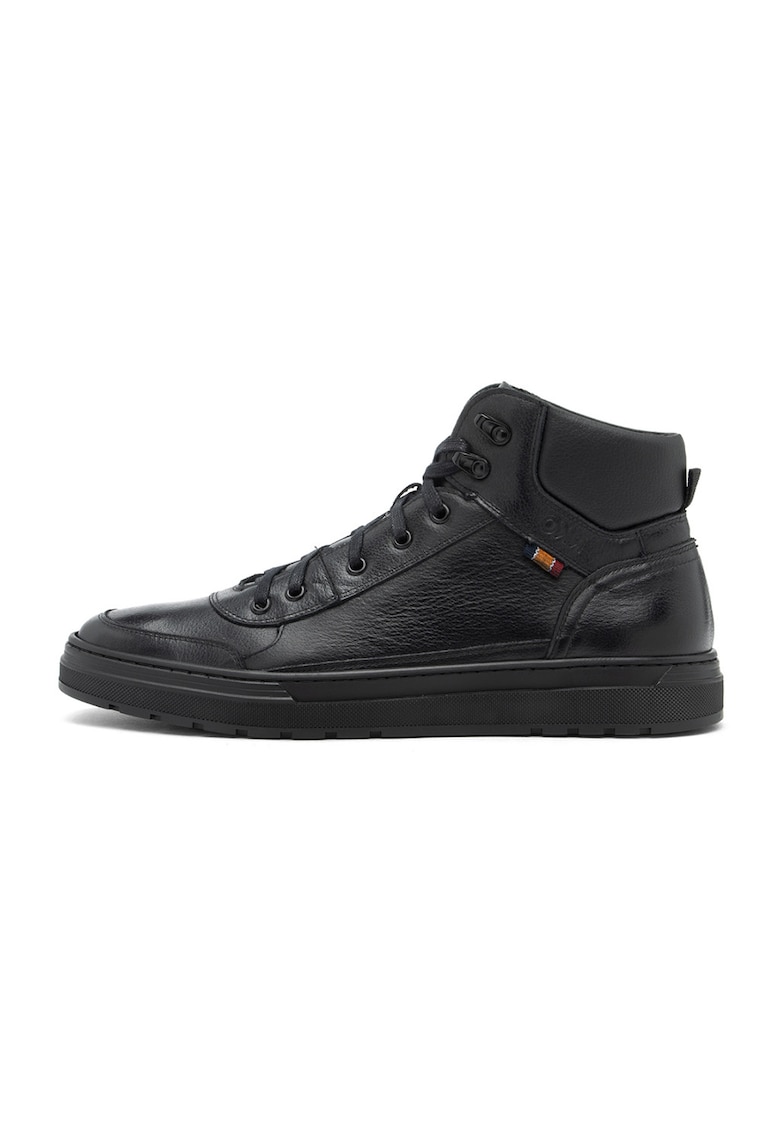 Pantofi sport inalti de piele - Negru