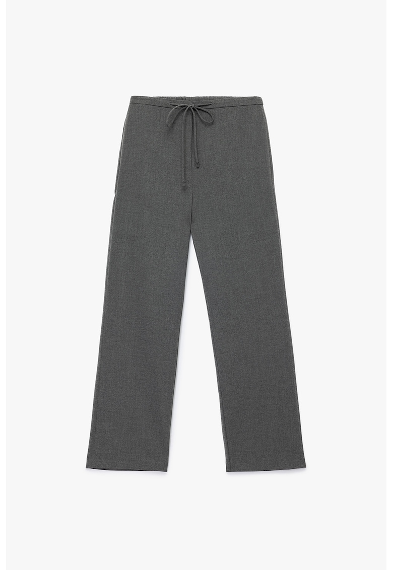 Pantaloni drepti cu snur - Gri