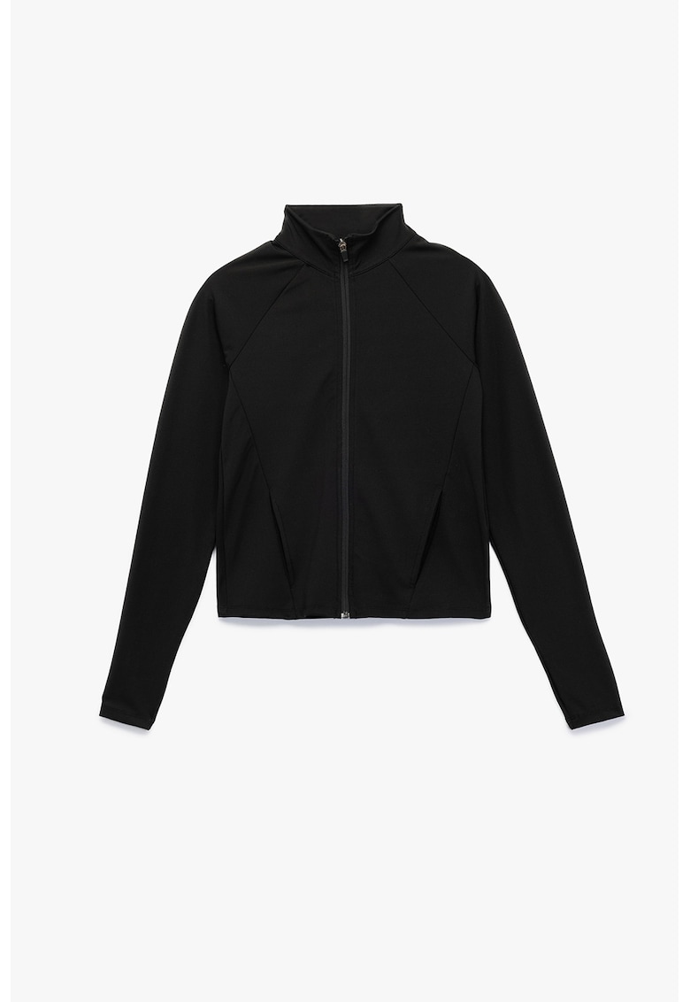 Bluza de trening cu fermoar - Negru