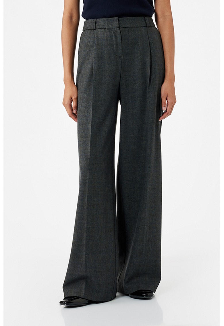 Pantaloni ampli in carouri - Gri antracit