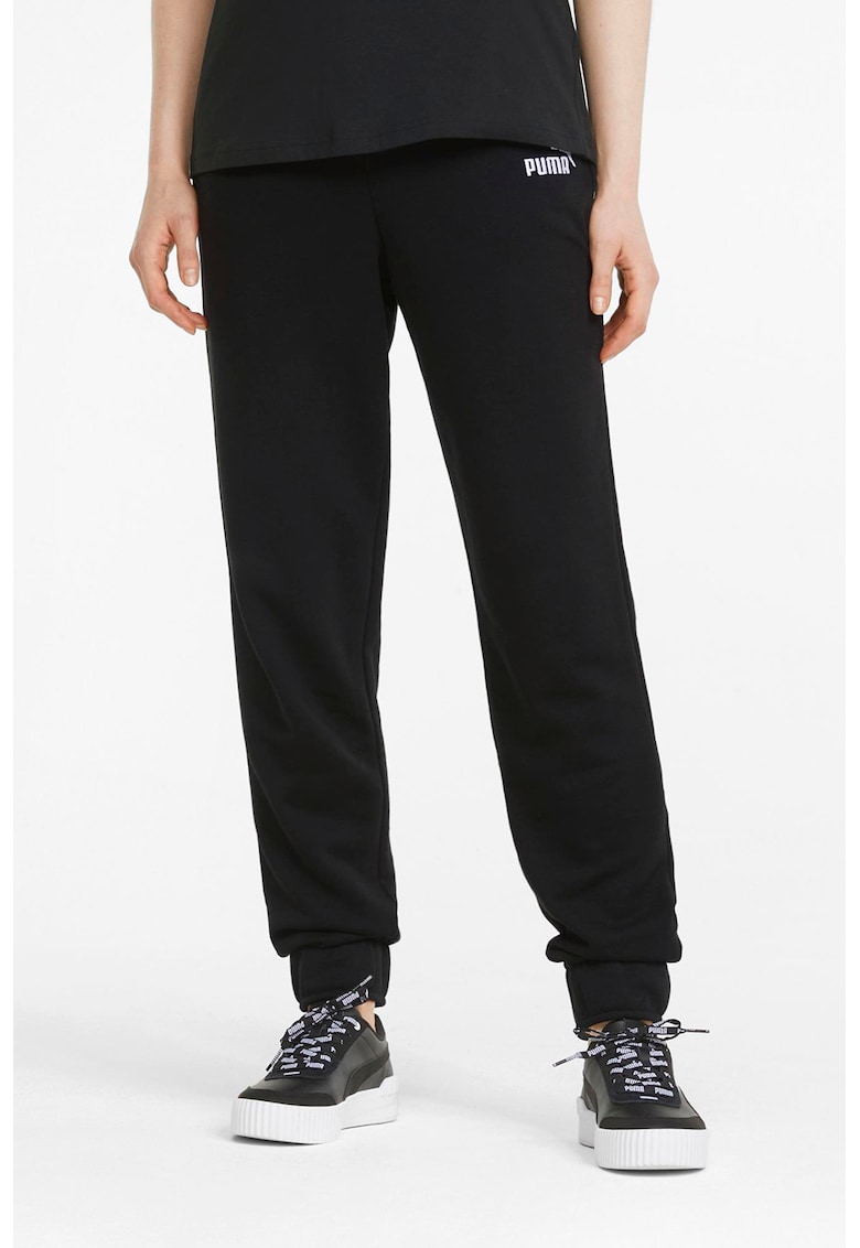 Pantaloni de trening regular fit cu buzunare laterale Essentials+ - Negru