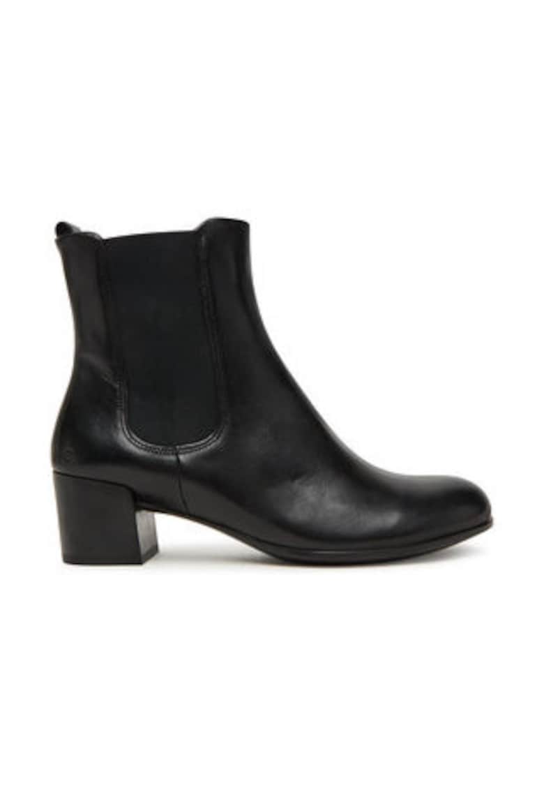 Botine dama  piele - negru
