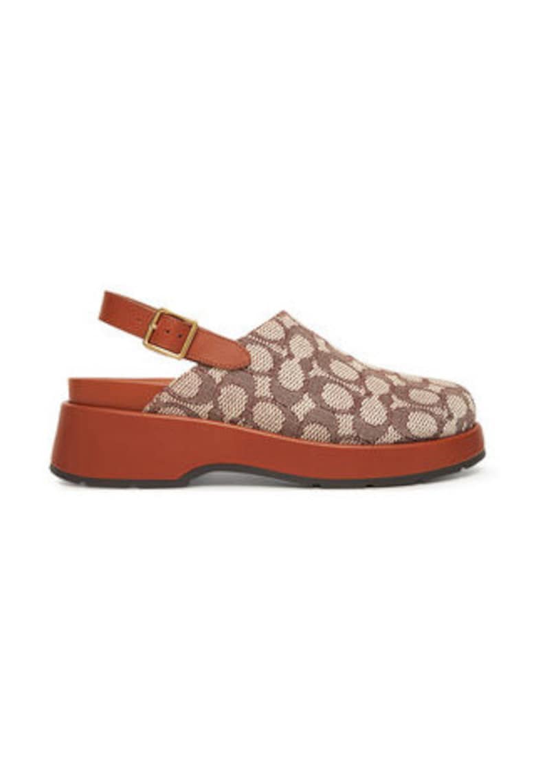 Saboti pentru dama -  305523112 - textil - maro/bej
