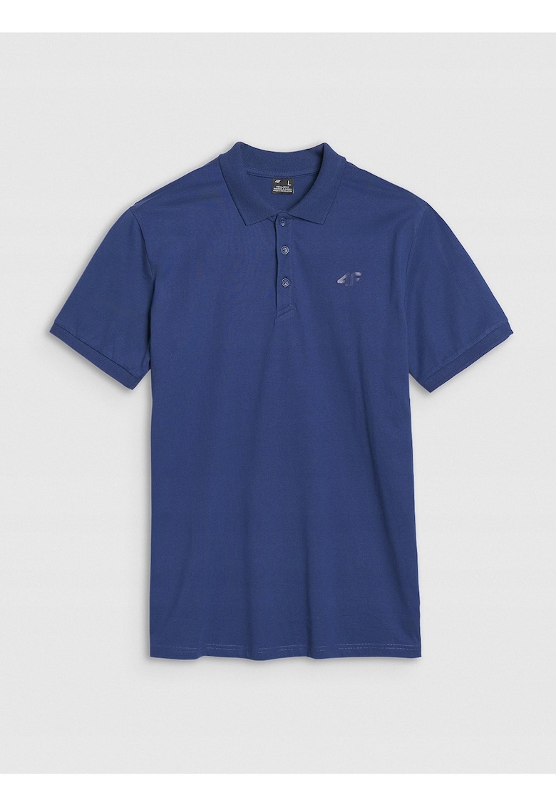 Tricou polo barbati  bumbac - albastru marin - croiala normala - guler clasic cu 3 nasturi