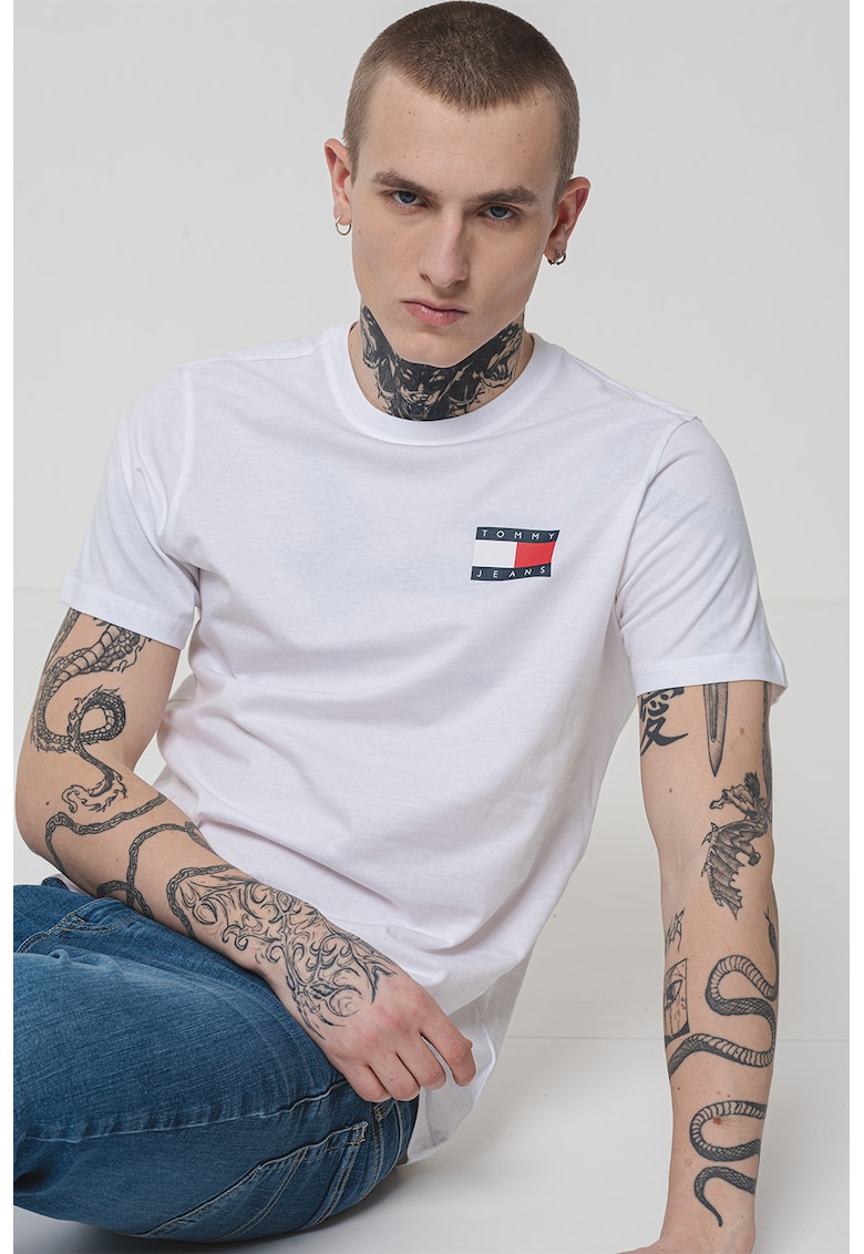 Tricou slim-fit cu imprimeu logo - Alb