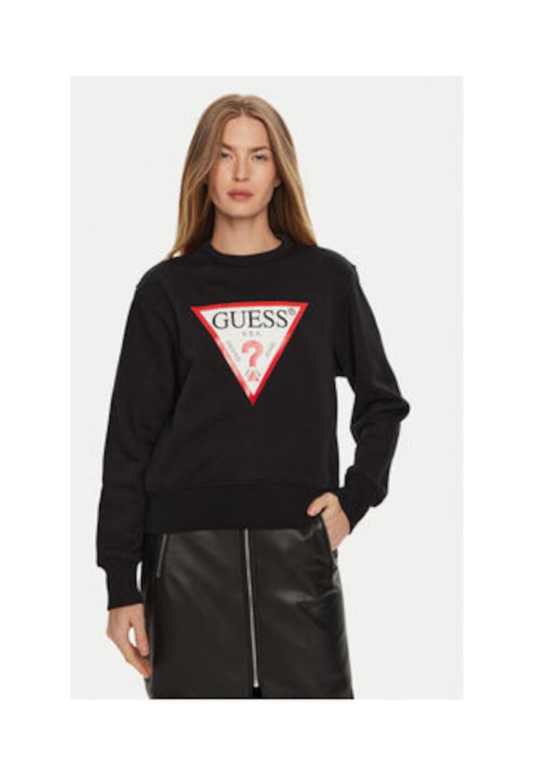 Bluza de trening cu amestec de bumba organic si imprimeu logo