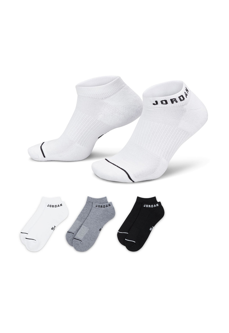 Set de sosete unisex cu logo Jordan - 3 perechi - Alb/Negru/Gri melange
