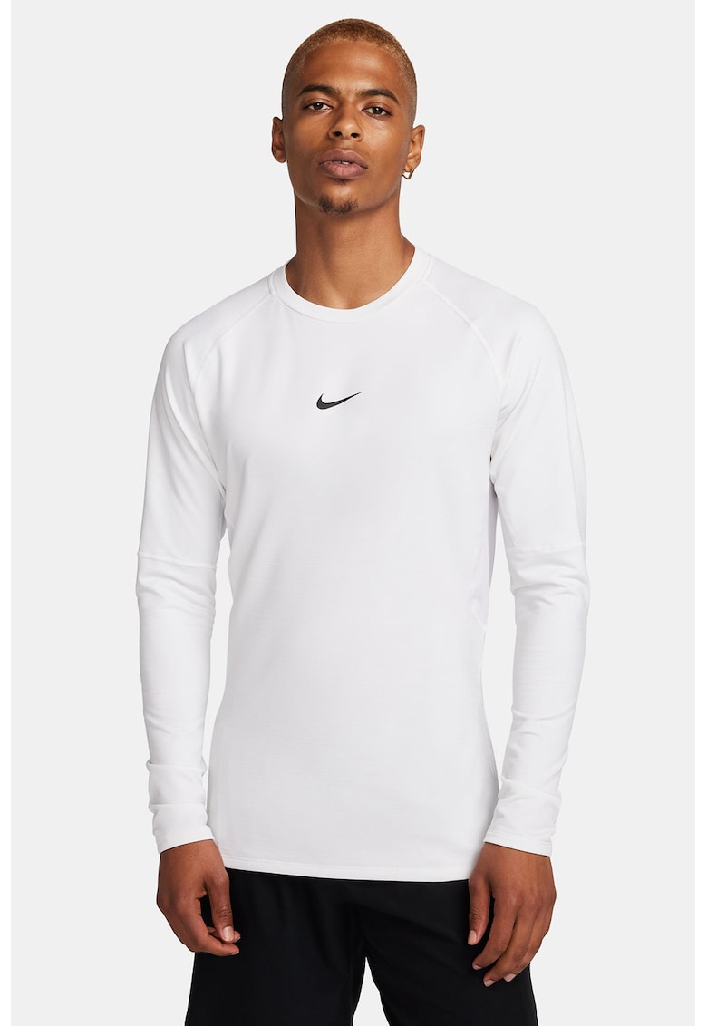 Bluza slim fit cu tehnologie Dri Fit pentru fitness Pro Warm - Alb