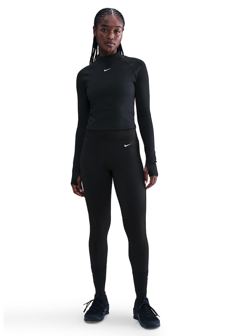 Bluza slim-fit cu logo si tehnologie Dri-Fit - Negru