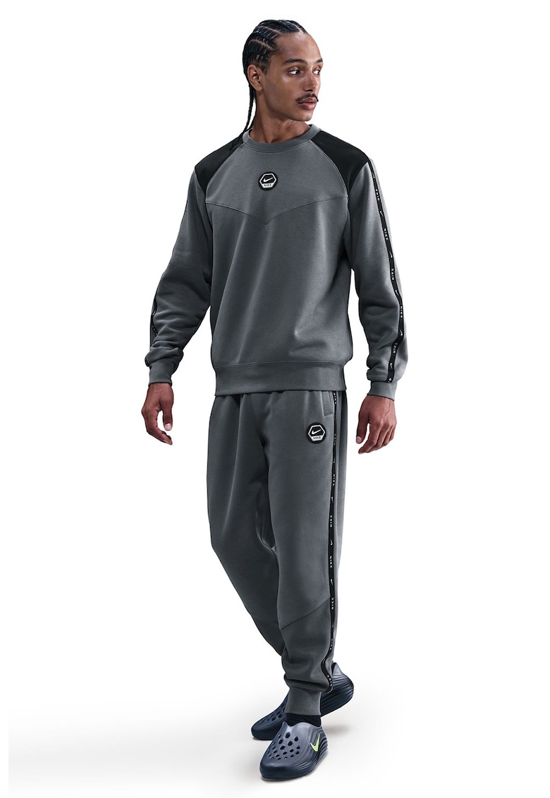 Pantaloni de trening conici cu talie medie - Negru/Gri inchis