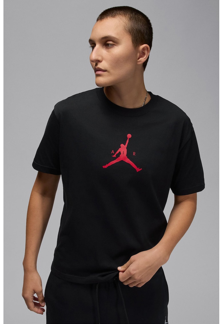 Tricou din bumbac pentru baschet Jumpman - Rosu/Negru