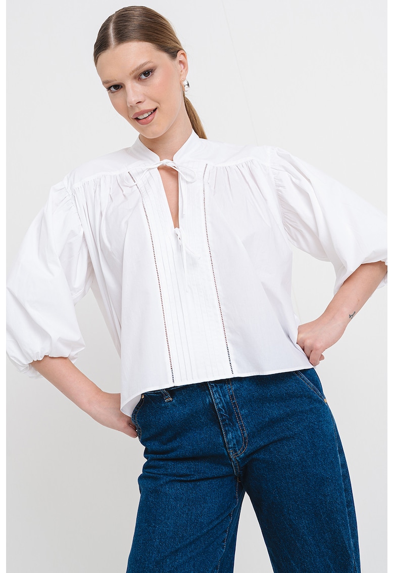 Bluza cu maneci bufante Bales - Alb