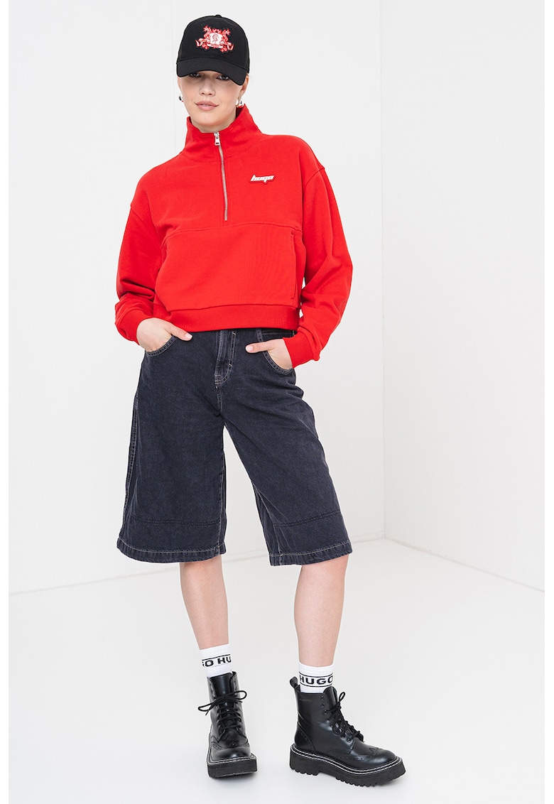Bluza de trening cu guler inalt Dorata - Rosu