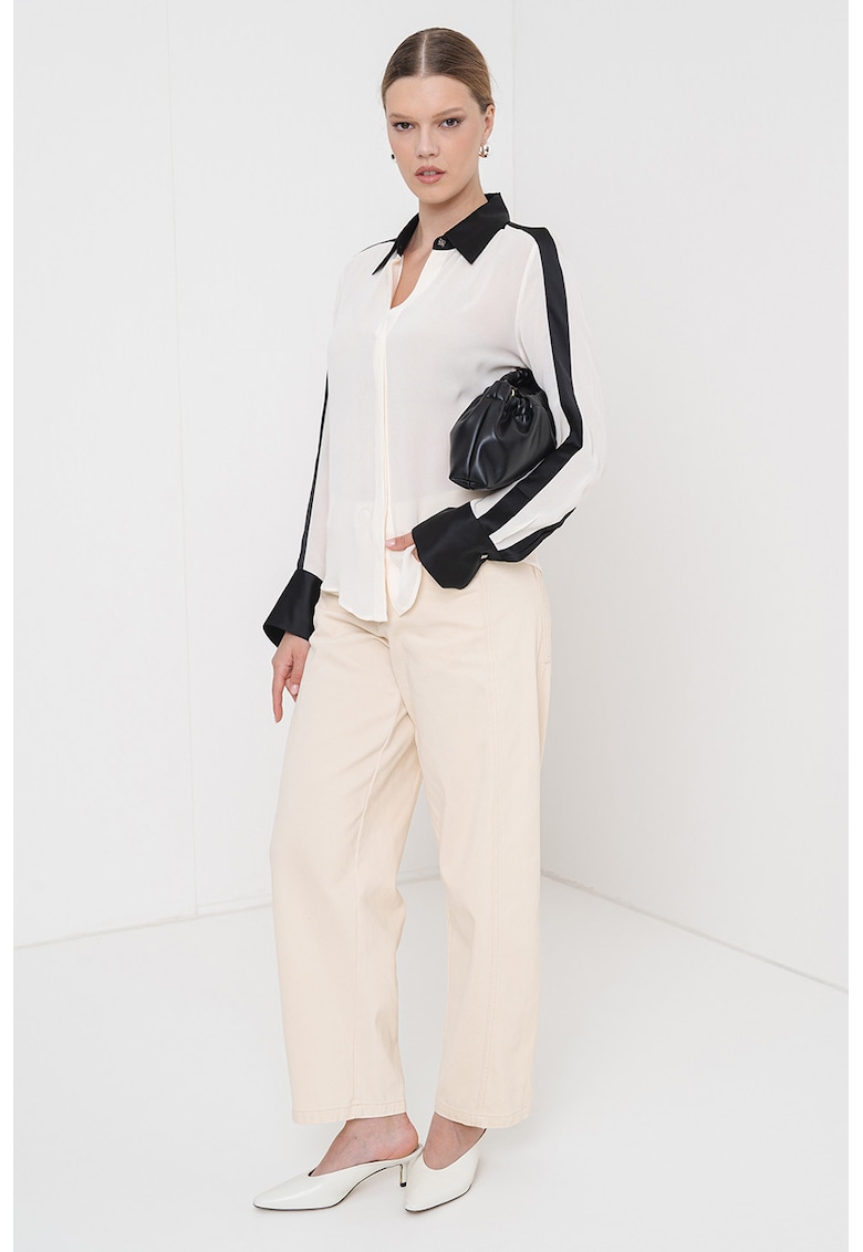 Camasa cu model colorblock Etienne - Negru/Crem