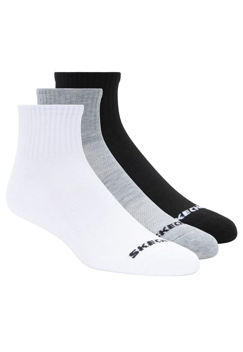 Set sosete -  3PPK Qtr Crew Socks S114235-BKWG - Alb - 43-46 - 3 buc