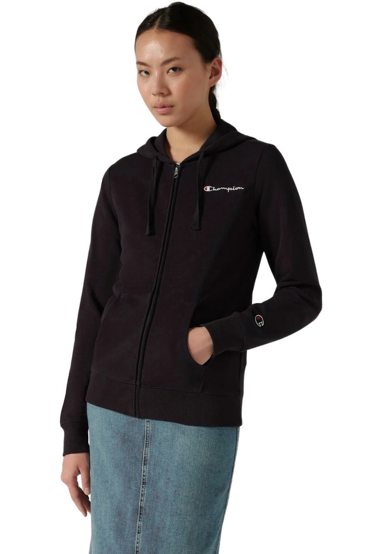 Hanorac sport dama  bumbac/poliester - negru
