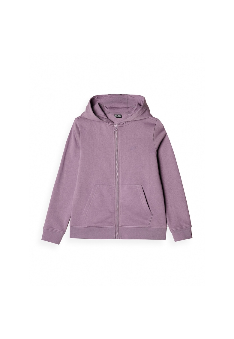 Hanorac fete -  Bumbac/Poliester - Cu fermoar - Violet