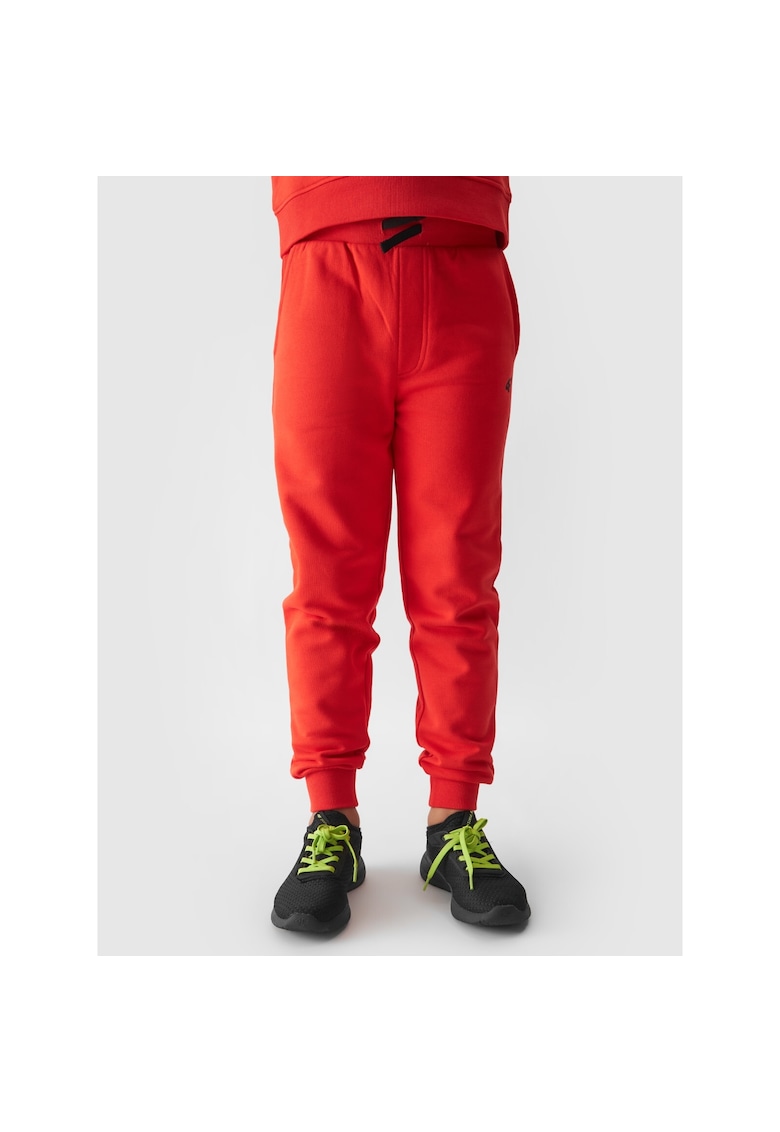 Pantaloni sport copii  portocalii - bumbac - cu buzunare