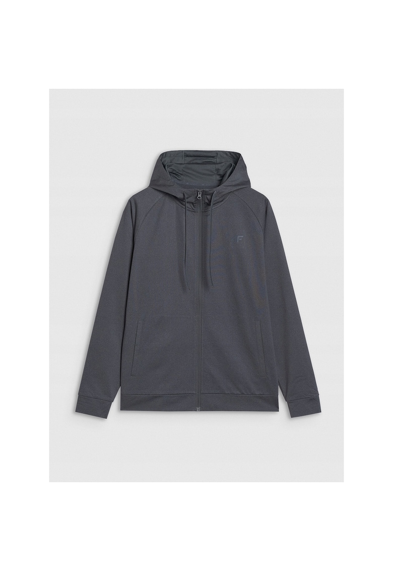 Hanorac sport  Gri - uscare rapida - captuseala microfleece - fibre sintetice