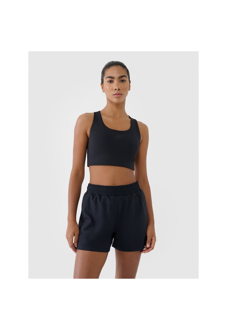Pantaloni scurti de antrenament -  talie inalta - uscare rapida - negru - material sintetic