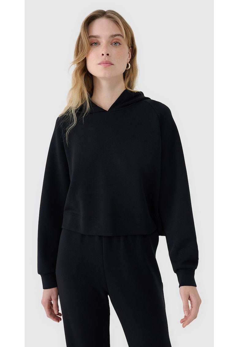 Hanorac dama  negru - modal - fara gluga - croiala normala