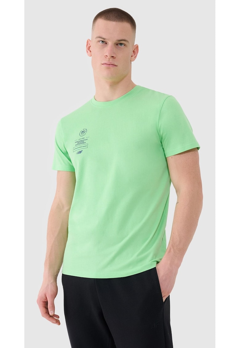 Tricou Barbati  SportStyle Verde Bumbac 100% Marimi S-3XL - Imprimeu Atletism All-Around - Regular Fit