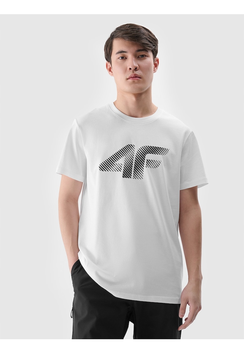Tricou Barbati  Alb - Bumbac 100% - Imprimeu Casual/SPORTSTYLE - Marimi S-XXL