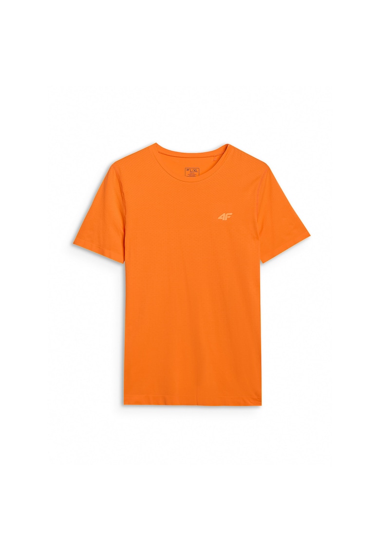Tricou Trail Running Barbati  Portocaliu - Slim Fit - Seamless - 4FDry - Material Sintetic - SS25 - Marimi S-XL