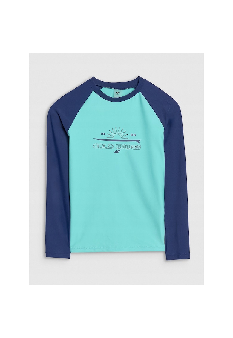 Bluza copii -  maneca lunga - turcoaz - bumbac