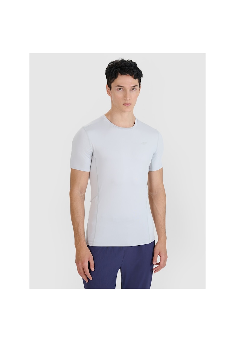 Tricou sport  alergare montana - slim - uscare rapida - gri - material sintetic