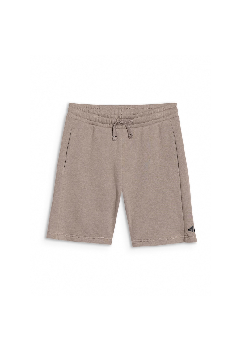 Pantaloni scurti de trening pentru baieti  bej - bumbac si poliester