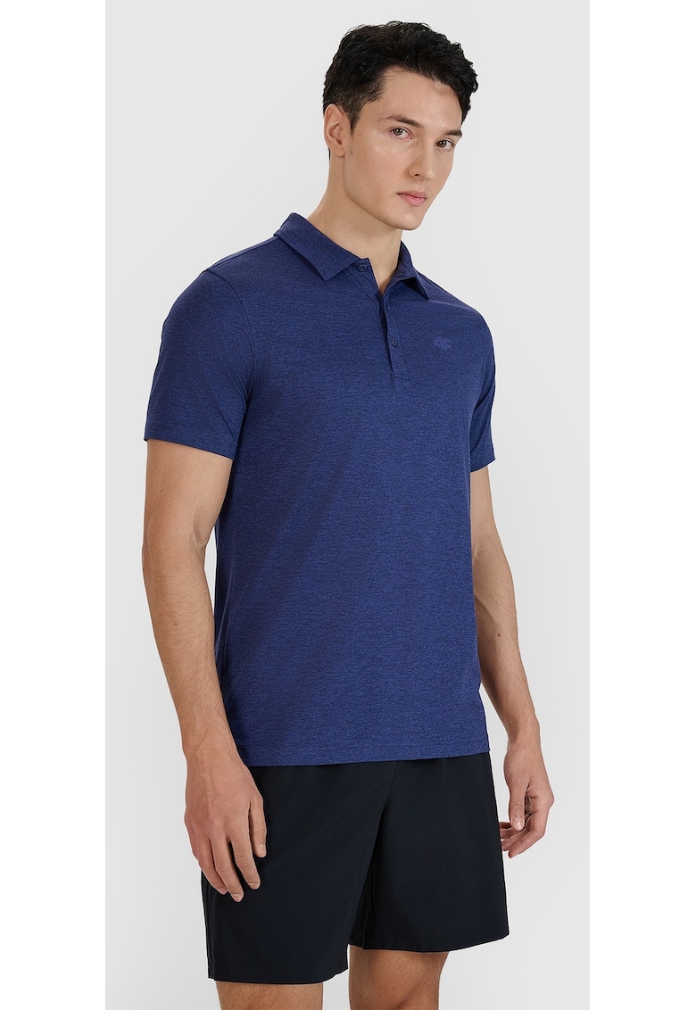 Tricou polo barbat  croiala normala - elastic - albastru marin - material sintetic
